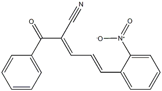 (2E,4E)-2-benzoyl-5-(2-nitrophenyl)-2,4-pentadienenitrile 化学構造式