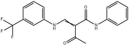 (Z)-2-acetyl-N-phenyl-3-[3-(trifluoromethyl)anilino]-2-propenamide|