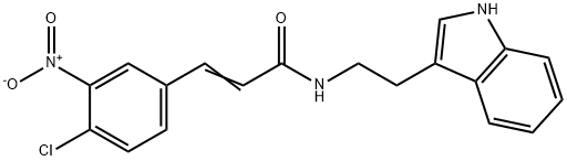 (E)-3-(4-CHLORO-3-NITROPHENYL)-N-[2-(1H-INDOL-3-YL)ETHYL]-2-PROPENAMIDE, 1025276-57-6, 结构式