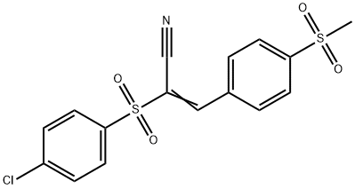 (E)-2-[(4-chlorophenyl)sulfonyl]-3-[4-(methylsulfonyl)phenyl]-2-propenenitrile Struktur