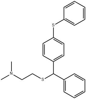 N,N-Dimethyl-2-((alpha-phenyl-p-(phenylthio)benzyl)thio)ethylamine,102559-50-2,结构式