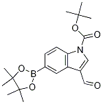 tert-Butyl 3-forMyl-5-(4,4,5,5-tetraMethyl-1,3,2-dioxaborolan-2-yl)-1H-indole-1-carboxylate,1025707-92-9,结构式