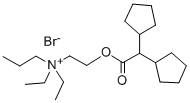 Acetic acid, dicyclopentyl-, 2-(diethylamino)ethyl ester, propylbromid e Struktur
