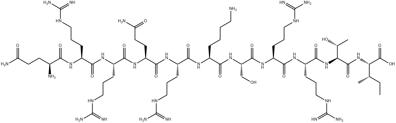 H-GLN-ARG-ARG-GLN-ARG-LYS-SER-ARG-ARG-THR-ILE-OH Structure