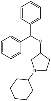 1-シクロヘキシル-3-ジフェニルメトキシピロリジン 化学構造式