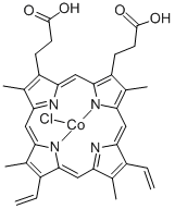 8,13-DIVINYL-3,7,12,17-TETRAMETHYL-21H, 23H- PORPHINE-2, 18-DIPROPIONIC ACID COBALT(III) CHLORIDE Structure