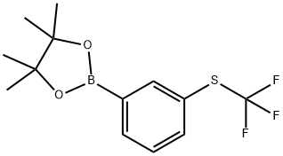 4,4,5,5-四甲基-2-(3-((三氟甲基)硫代)苯基)-1,3,2-二氧硼烷 结构式