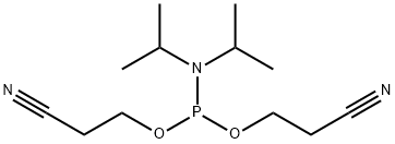 ビス(2-シアノエチル) N,N-ジイソプロピルホスホロアミダイト 化学構造式