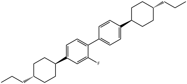 1,1′-Biphenyl, 2-fluoro-4,4′-bis(trans-4-propylcyclohexyl)- Struktur