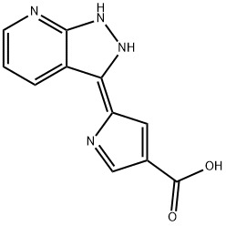 (2E)-2-(1,2-二氢-3H-吡唑并[3,4-B]吡啶-3-亚基)-2H-吡咯-4-羧酸,1027274-36-7,结构式