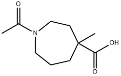 1-Acetyl-4-methylazepane-4-carboxylic acid Struktur