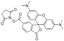 3',6'-Bis(diMethylaMino)-3-oxospiro[isobenzofuran-1(3H),9'-[9H]xanthene]-6-carboxylic Acid 2,5-Dioxo-1-pyrrolidinyl Ester Structure