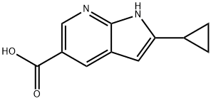 1H-Pyrrolo[2,3-b]pyridine-5-carboxylic acid, 2-cyclopropyl- 化学構造式