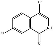 4-ブロモ-7-クロロイソキノリン-1(2H)-オン 化学構造式