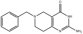 2-アミノ-5,6,7,8-テトラヒドロ-6-(フェニルメチル)ピリド[4,3-D]ピリミジン-4(3H)-オン 化学構造式