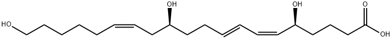5,12,20-trihydroxy-6,8,14-eicosatrienoic acid|