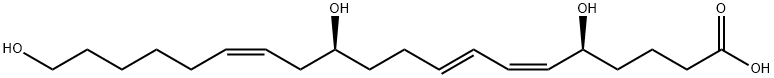 5,12,20-trihydroxy-6,8,14-eicosatrienoic acid Struktur