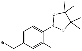 4-溴甲基-2-氟苯硼酸频哪醇酯,1029439-49-3,结构式