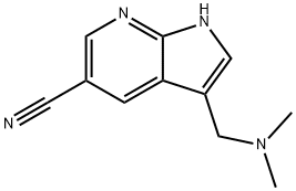 1H-Pyrrolo[2,3-b]pyridine-5-carbonitrile, 3-[(diMethylaMino)Methyl]- 化学構造式