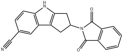 Cyclopent[b]indole-7-carbonitrile, 2-(1,3-dihydro-1,3-dioxo-2H-isoindol-2-yl)-1,2,3,4-tetrahydro- Structure