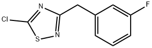 5-Chloro-3-[(3-fluorophenyl)methyl]-1,2,4-thiadiazole, 1-[(5-Chloro-1,2,4-thiadiazol-3-yl)methyl]-3-fluorobenzene Struktur