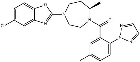 5-Chloro-2-[(5R)-5-methyl-4-[5-methyl-2-(2H-1,2,3-triazol-2-yl)benzoyl]-1,4-diazepan-1-yl]-1,3-benzoxazole Structure