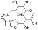 2-(3,4-ジヒドロキシ-2,5-ジアミノペンタノイルアミノ)-3-(7-オキソ-4-オキサ-1-アザビシクロ[3.2.0]ヘプタン-3-イル)-3-ヒドロキシプロピオン酸 化学構造式