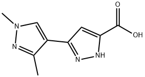 5-(1,3-二甲基-1H-吡唑-4-基)-1H-吡唑-3-羧酸 结构式