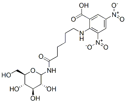 N-(6-(2-carboxy-4,6-dinitrophenylamino)hexanoyl)glucopyranosylamine Structure