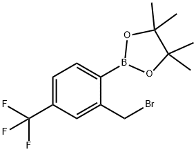 2-ブロモメチル-4-トリフルオロメチルフェニルボロン酸, ピナコールエステル 化学構造式