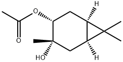 [1S-(1alpha,3alpha,4alpha,6alpha)]-3-hydroxy-3,7,7-trimethylbicyclo[4.1.0]hept-4-yl acetate Structure