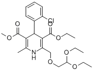 3-Ethyl-5-methyl-4-(2-chlorophenyl)-2-(2,2-diethoxy-ethoxymethyl)-6-methyl-1,4-dihydropyridine-3,5-dicarboxylate Structure