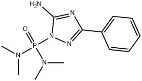 (5-アミノ-3-フェニル-1H-1,2,4-トリアゾール-1-イル)ビス(ジメチルアミノ)ホスフィンオキシド 化学構造式