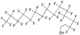 3,3,4,4,5,5,6,6,7,7,8,8,9,9,10,10,11,11,12,12,13,13,14,14,15,15,16,16,16-ノナコサフルオロヘキサデカン-1-チオール 化学構造式