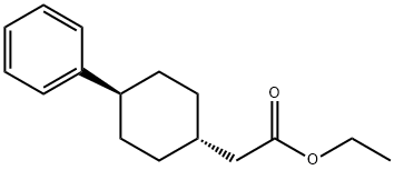 Cyclohexaneacetic acid, 4-phenyl-, ethyl ester, trans- 化学構造式