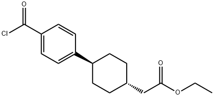 Cyclohexaneacetic acid, 4-[4-(chlorocarbonyl)phenyl]-, ethyl ester, trans- Structure