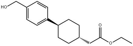 Cyclohexaneacetic acid, 4-[4-(hydroxyMethyl)phenyl]-, ethyl ester, trans- Struktur