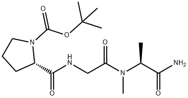 N-tert-butyloxycarbonyl-prolyl-glycyl-alanyl-methylamide Struktur