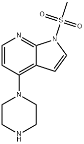 1H-Pyrrolo[2,3-b]pyridine, 1-(methylsulfonyl)-4-(1-piperazinyl)- Struktur