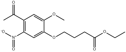 4-(4-Acetyl-2-Methoxy-5-nitrophenoxy)-butanoic Acid Ethyl Ester Struktur