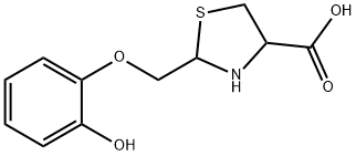 2-((2-Hydroxyphenoxy)methyl)-4-thiazolidinecarboxylic acid Struktur