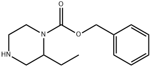 2-エチルピペラジン, N1-CBZ保護 化学構造式