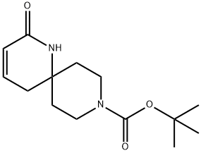 2-Oxo-1,9-diaza-spiro[5.5]undec-3-ene-9-carboxylic acid tert-butyl ester Struktur