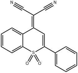 (2-PHENYLBENZO[5,6-B]-4H-THIOPYRAN-4-YLIDENE)-PROPANEDINITRIL-1,1-DIOXIDE Struktur