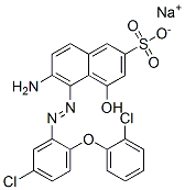 2-Naphthalenesulfonic acid, 6-amino-5-5-chloro-2-(2-chlorophenoxy)phenylazo-4-hydroxy-, monosodium salt Struktur
