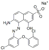 2-Naphthalenesulfonic acid, 6-amino-5-5-chloro-2-(2-chlorophenoxy)phenylazo-4-hydroxy-, monosodium salt,103241-64-1,结构式