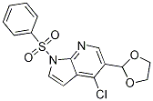 1H-Pyrrolo[2,3-b]pyridine, 4-chloro-5-(1,3-dioxolan-2-yl)-1-(phenylsulfonyl)- Struktur