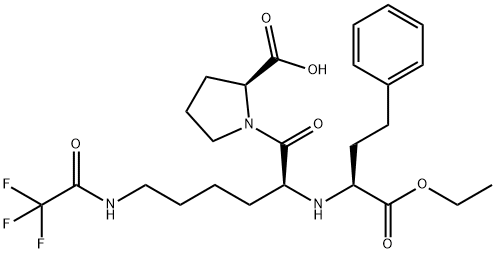 N2-[1-(S)-乙氧羰基-3-苯丙基]-N6-三氟乙酰基-L-赖氨酸-L-脯氨酸, 103300-91-0, 结构式