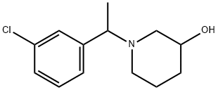 1-[1-(3-氯苯基)乙基]-3-哌啶醇 结构式