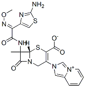 7-(2-(2-aminothiazole-4-yl)-2-methoxyiminoacetamido)-3-(imidazo(1,5-a)pyridinium-2-yl)methyl-3-cephem-4-carboxylate Structure